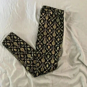 TINSELTOWN Brocade Skinny Jeans Gold Size 7